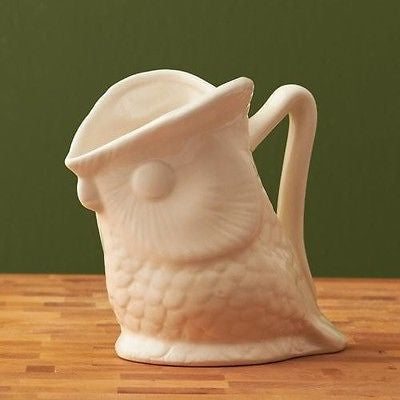 Two's Company White Ceramic Owl Creamer ~ New