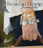 Beaucoup Designs Aimez Timepiece Charm with scrollwork & rhinestones 14 kt gold plated Made in USA