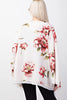 Ivory and Pink Floral Slit Sleeve Kimono