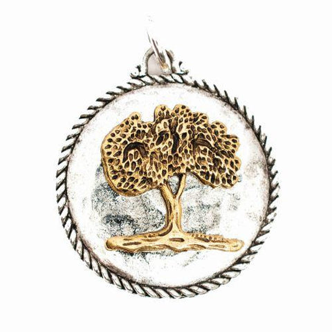 Beaucoup Designs Aimez Two Tone Tree of Life Charm 14K gold & Sterling Silver plated Made in USA