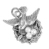 Beaucoup Designs Birds Nest Charm for Bracelet Sterling Silver plated Made in USA