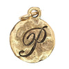 Beaucoup Designs Hammered Monogram Charm 14K or Sterling plated Made in USA