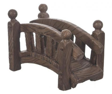 Primitive Ganz Wood Log Bridge Figure for Fairy Garden