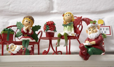 Ganz Red Mini Iron Bench Figure for Fairy Garden ~ matches chairs and tables