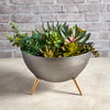 Metal Round Bowl Planter with Legs  Mid Century Vintage Styling