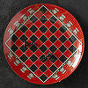 Two's Company Game Plates ~ Glass Checkerboard, Backgammon, or Roulette Wheel