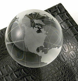 Crystal Globe Paperweight ~ New by Two's Company ~ Teacher or Office Gift