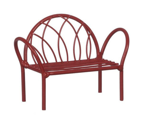 Ganz Red Mini Iron Bench Figure for Fairy Garden ~ matches chairs and tables